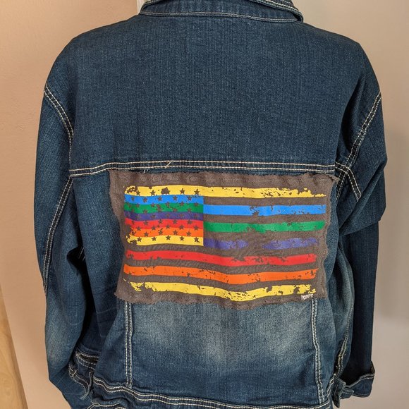 Rainbow Flag jean jacket